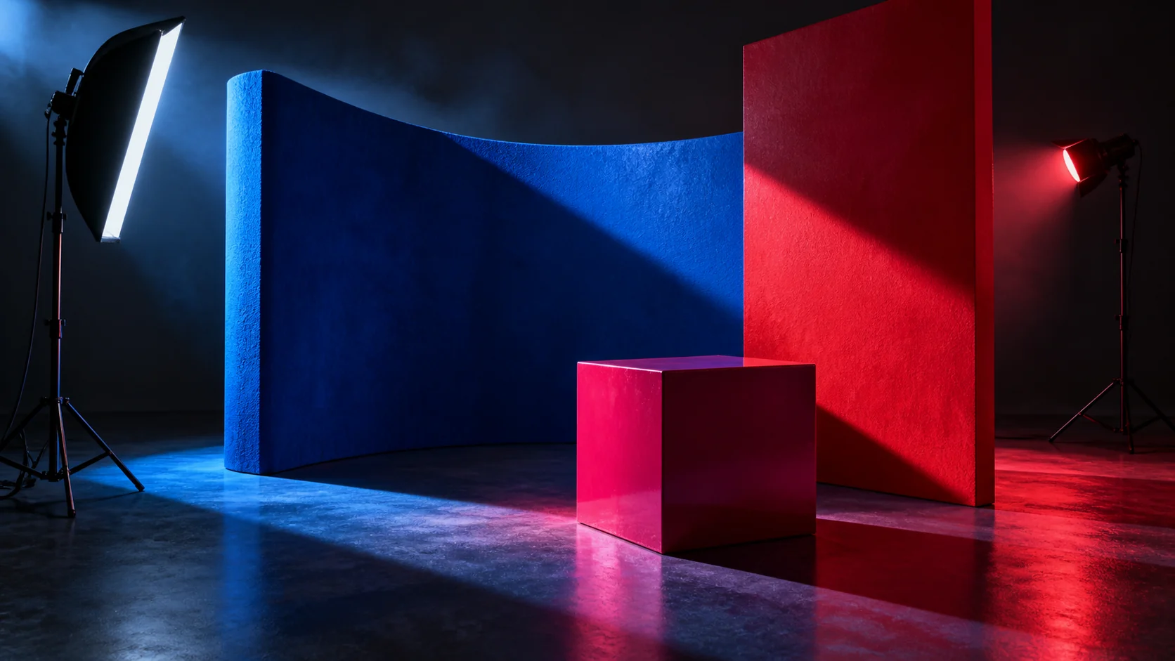 Imagined colorful set design for a fashion portrait