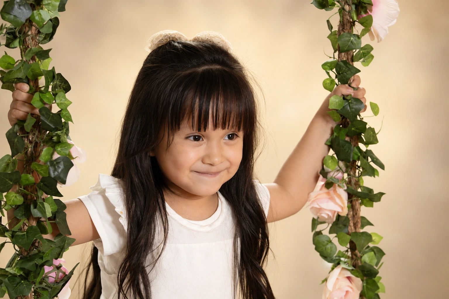 Childhood portrait with floral styling